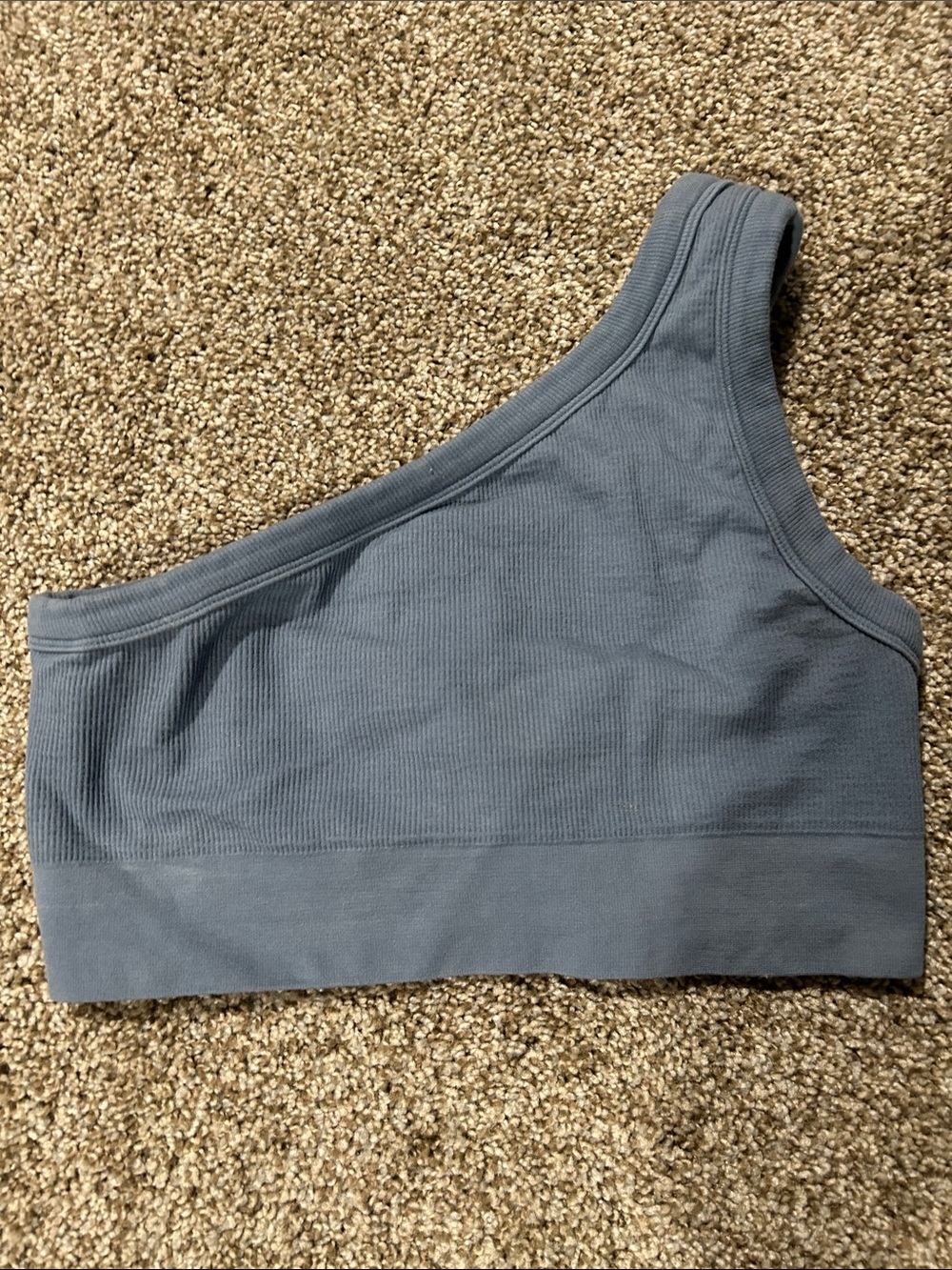 Gymshark One-Shoulder Sports Bra in Slate Blue